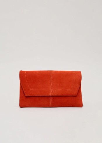 Phase Eight Square Suede Bags Red Australia | ZP1926748